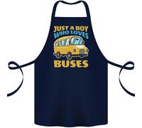 Just a Boy Who Loves Autobus Bus Cotone Grembiule 100% Biologico