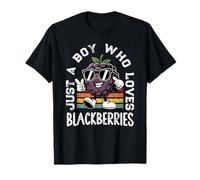 Just a Boy Who Loves Blackberries Blackberry Fruit Boys Kds Maglietta