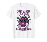Just a Boy Who Loves Blackberries Blackberry Fruit Boys Kds Maglietta