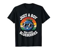 Just a Boy Who Loves Blueberries Blueberry Fruit Boys Kds Maglietta
