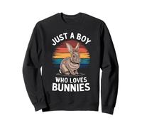 Just a Boy Who Loves Bunnies Coniglio Pet Lover Bunny Felpa
