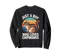 Just A Boy Who Loves Chipmunks Piccolo Animale Scoiattolo Vintage Felpa