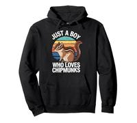 Just A Boy Who Loves Chipmunks Piccolo Animale Scoiattolo Vintage Felpa con Cappuccio