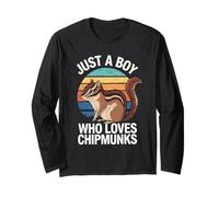 Just A Boy Who Loves Chipmunks Piccolo Animale Scoiattolo Vintage Maglia a Manica