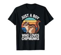Just A Boy Who Loves Chipmunks Piccolo Animale Scoiattolo Vintage Maglietta