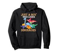 Just a Boy Who Loves Dinosaurs Schoolboys And Paleontologist Felpa con Cappuccio