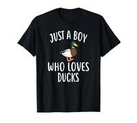 Just A Boy who loves DUCKS t-shirt divertente duck tee Maglietta