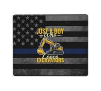 Just A Boy Who Loves Excavators Tappetino per Mouse Confortevole Mousemat Antiscivolo Tappetini per Il Mouse per Laptop Ufficio Casa 25X30Cm