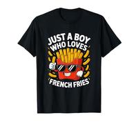 Just a Boy Who Loves French Fries Teen Boys Toddler Kid Maglietta