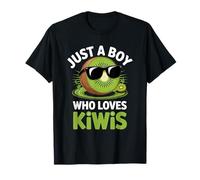 Just a Boy Who Loves Kiwis Kiwi Fruit Lover Teen Boy Kid Men Maglietta