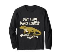 Just A Boy Who Loves Komodo Dragons Rettile Animali Regalo Maglia a Manica
