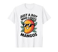 Just a Boy Who Loves Mangos Mango Fruit Men Boys Kds Teens Maglietta