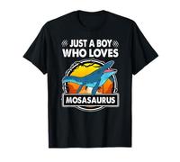 Just A Boy Who Loves Mosasaurus Funny Dinosaur Prehistoric Maglietta