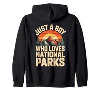 Just A Boy Who Loves National Parks Felpa con Cappuccio