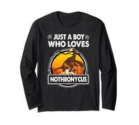Just A Boy Who Loves Nothronycus Funny Dinosaur Prehistoric Maglia a Manica