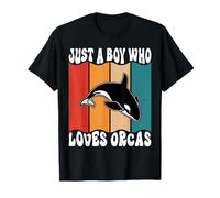 Just a Boy Who Loves Orca Whale, Regalo di Compleanno per Donne, Uomini, Bambini Maglietta