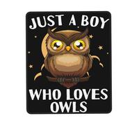Just A Boy Who Loves Owls Tappetino per Mouse Morbido Tappetino Scrivania Portatile Mouse Pad for Laptop Computer Ufficio 25X30Cm