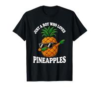 Just a Boy Who Loves Pineapples Pineapple Dabing Boys Kds Maglietta