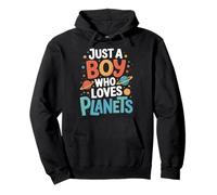 Just A Boy Who Loves Planets Cute Space Astronomy Art Felpa con Cappuccio
