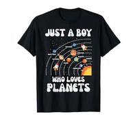 Just A Boy Who Loves Planets Space Galaxy Boys Bambino Maglietta