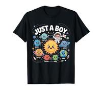Just a Boy Who Loves Planets Space Solar Cute Astronaut Maglietta