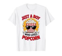 Just a Boy Who Loves Popcorn Popcorns Teen Boys Toddler Kid Maglietta