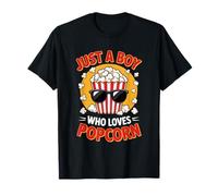 Just a Boy Who Loves Popcorn Popcorns Teen Boys Toddler Kid Maglietta