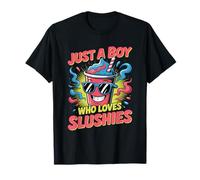 Just a Boy Who Loves Slushies Cool Fun Summer Slushy Drink Maglietta