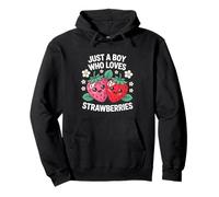 Just A Boy Who Loves Strawberries Fun Felpa con Cappuccio
