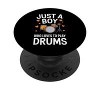 Just a Boy Who Loves to Play Drums PopSockets PopGrip Adesivo