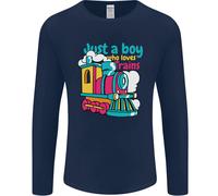 Just A Boy Who Loves Trains Spotter Engine Uomo Long Sleeve T-Shirt