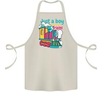 Just a Boy Who Loves Treni Spotter Motore Cotone Grembiule 100% Biologico