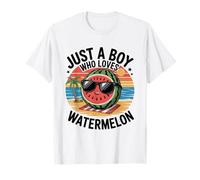 Just a Boy Who Loves Watermelon Fruit Boys Kds Maglietta