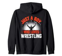 Just A Boy Who Loves Wrestling Design Felpa con Cappuccio