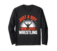 Just A Boy Who Loves Wrestling Design Maglia a Manica
