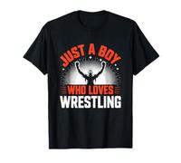 Just A Boy Who Loves Wrestling Design Maglietta