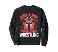 Just A Boy Who Loves Wrestling Strength Felpa