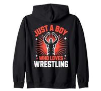 Just A Boy Who Loves Wrestling Strength Felpa con Cappuccio