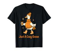 Just A Cozy Goose Autunno Autunno Zucca Spice Latte Caffè Maglietta