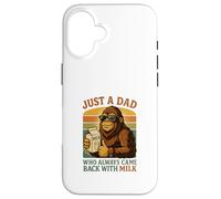 Just a Dad Who Always Came Back With Milk Funny Bigfoot Custodia per iPhone 16