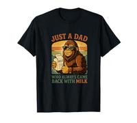 Just a Dad Who Always Came Back with Milk Funny Bigfoot Maglietta