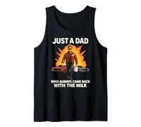 Just A Dad With The Milk Explosion Cool Retro Azione Divertente Canotta