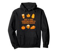 Just A Girl Counting Down To Pumpkin Season Autunno Felpa con Cappuccio