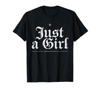 Just A Girl Gothic Blackletter Vintage Aesthetic Style Maglietta