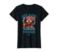 Just a Girl Rockin' 5 ° grado divertente Grade 5 Merch per ragazze Maglietta