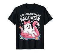 Just A Girl Waiting for Halloween Cute Ghost Pool Maglietta