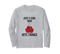 Just a Girl Who Hits Things - Guantoni da Boxe da Donna Maglia a Manica