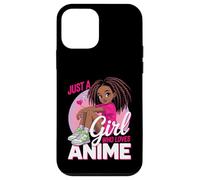 Just a Girl Who Loves Anime Carino Kawaii Nero Donne Uomini Custodia per iPhone 12 mini