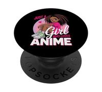Just a Girl Who Loves Anime Carino Kawaii Nero Donne Uomini PopSockets PopGrip Adesivo