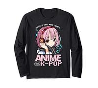 Just A Girl Who Loves Anime e K-Pop Gayo Manga Corea Maglia a Manica
